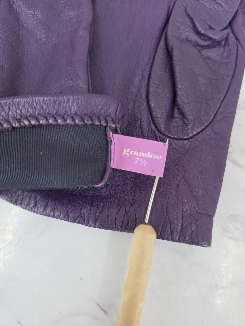 Grandoe Deep Purple Leather Driving Gloves
